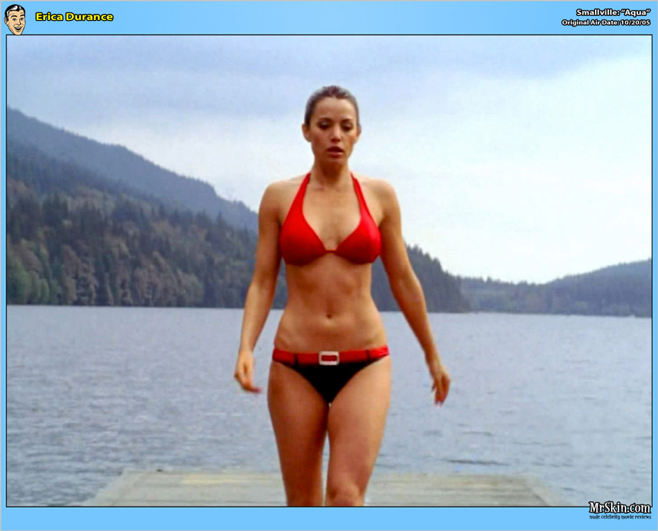Erica Durance At The Lake In Bikini