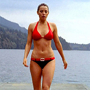 Erica Durance At The Lake In Bikini