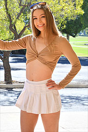 Darling Sweetheart Sylvie In Short Skirt Outside