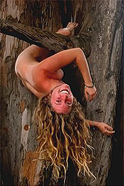 Naked Hippy Girl In A Tree