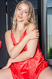 Silk Lingerie Teasing Erotica Model