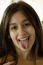 Playful Clara Tribech With Tongue Out